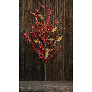 Red Glitter Bud Spray - The Fox Decor